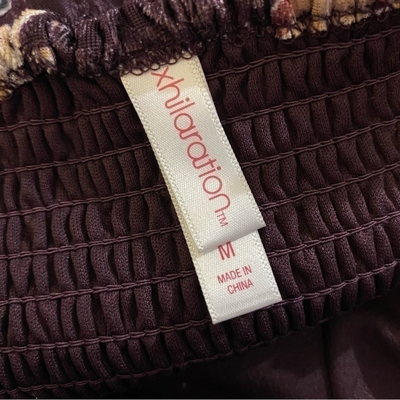 Xhilaration Bodice Sleeveless Floral Velvet Dress in Wineberry M Juniors - Picture 5 of 5